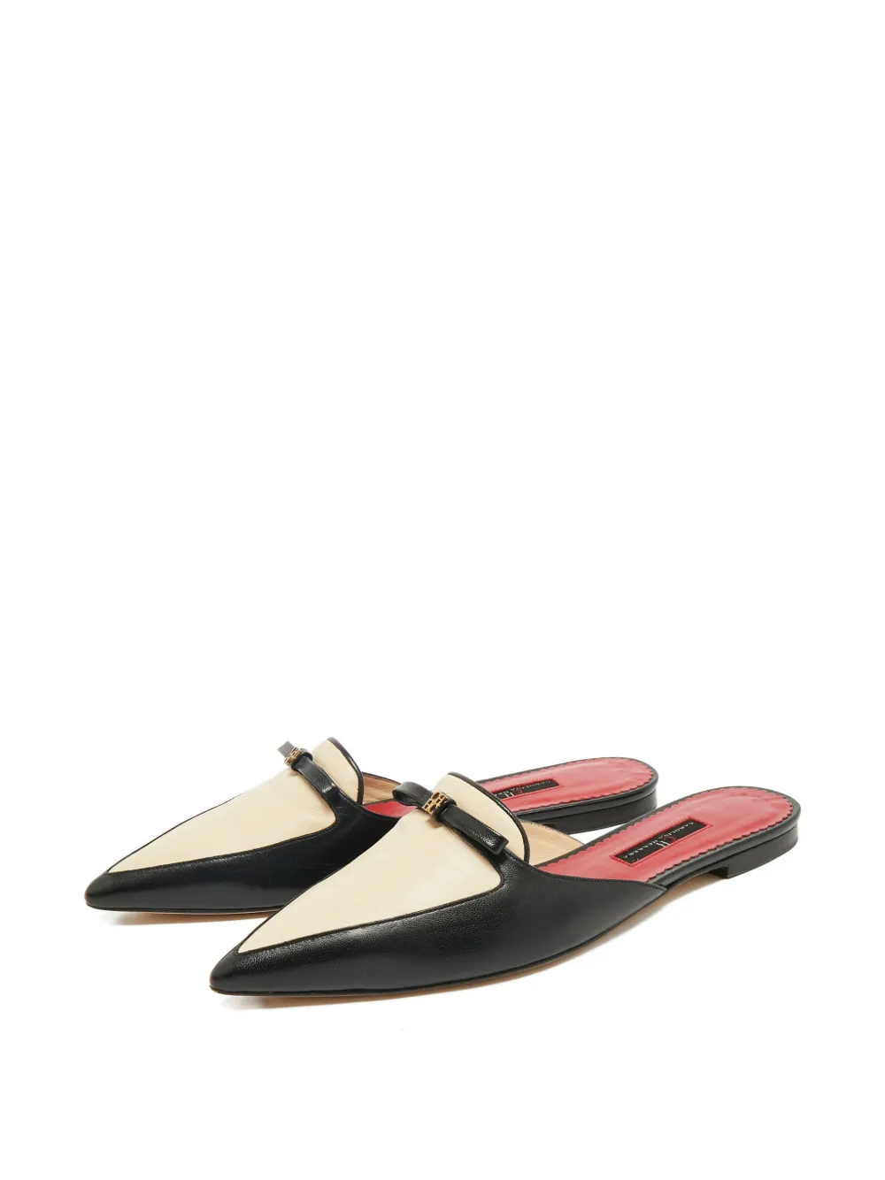 Carolina Herrera Vintage bow-detail mules - Zwart