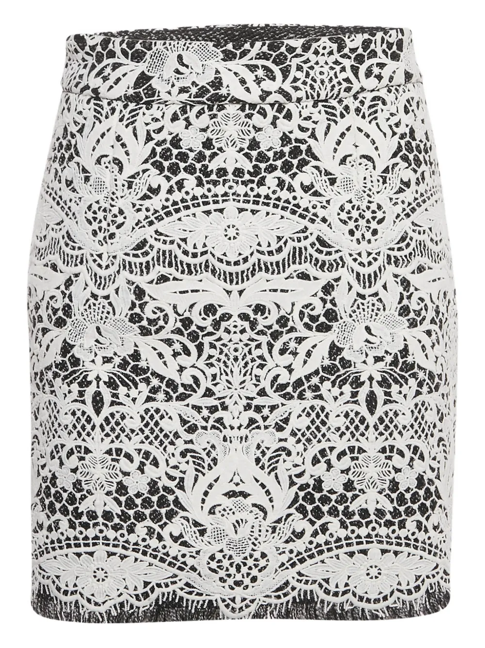 Maje minifalda con flecos de encaje | negro | Image 1