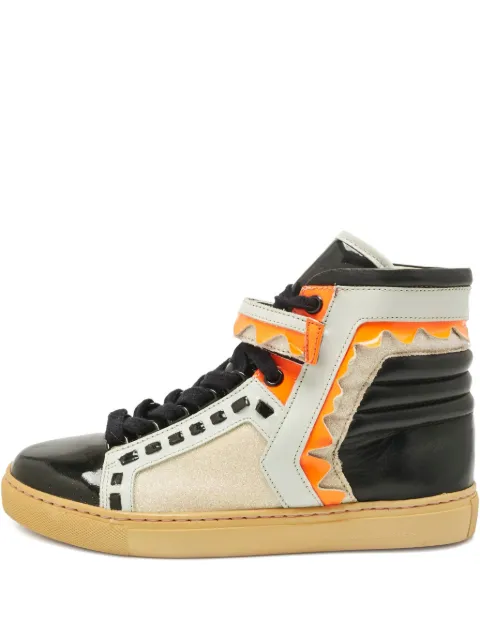 Sophia Webster zigzag-detail leather high tops sneakers
