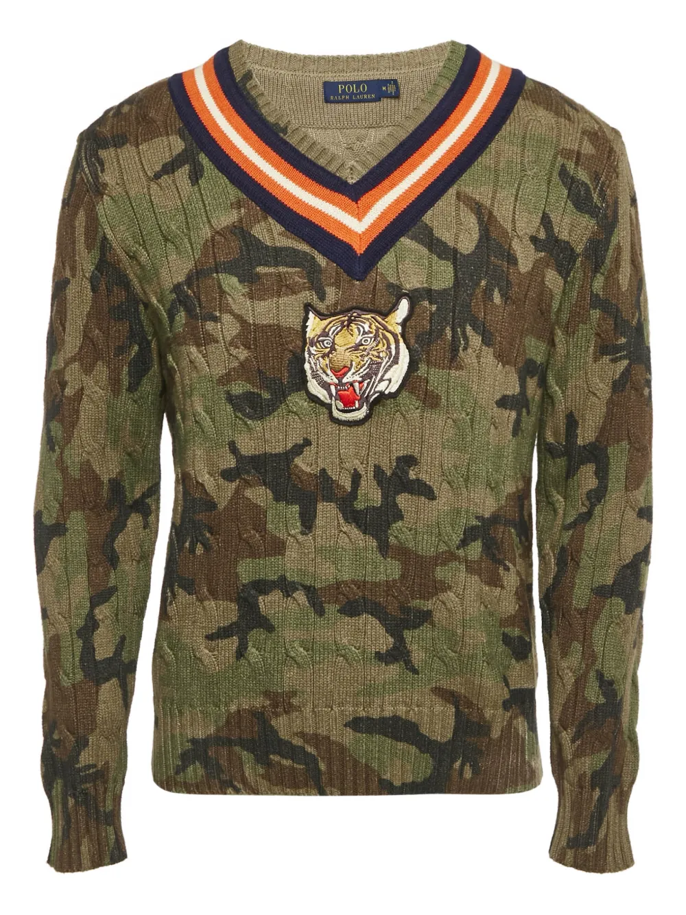 Polo Ralph Lauren camouflage tiger-appliqué sweater - Verde