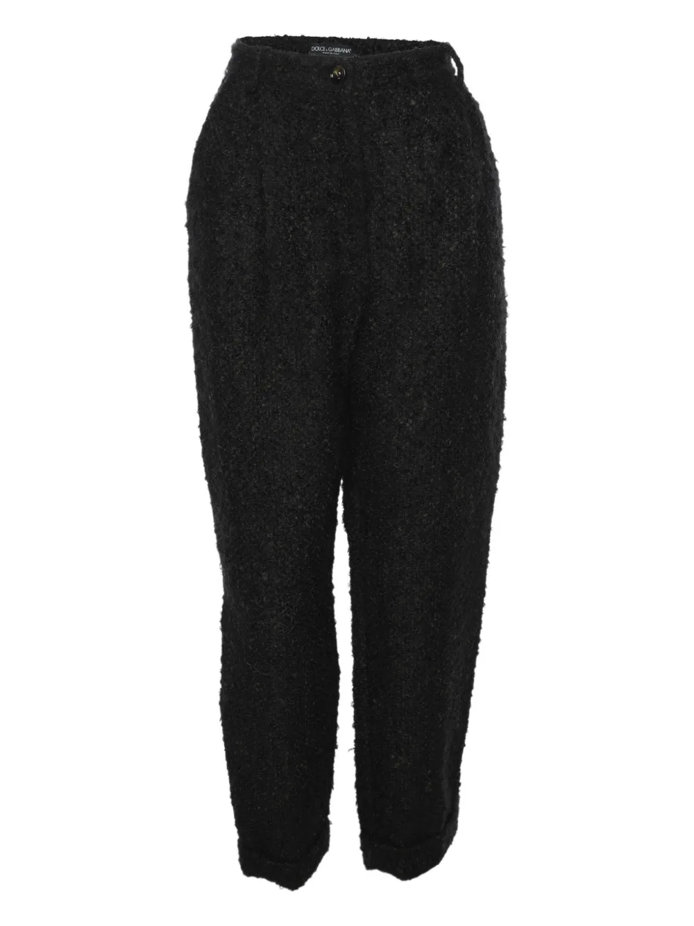 Pre-owned Dolce & Gabbana Wool Button Trousers In Black