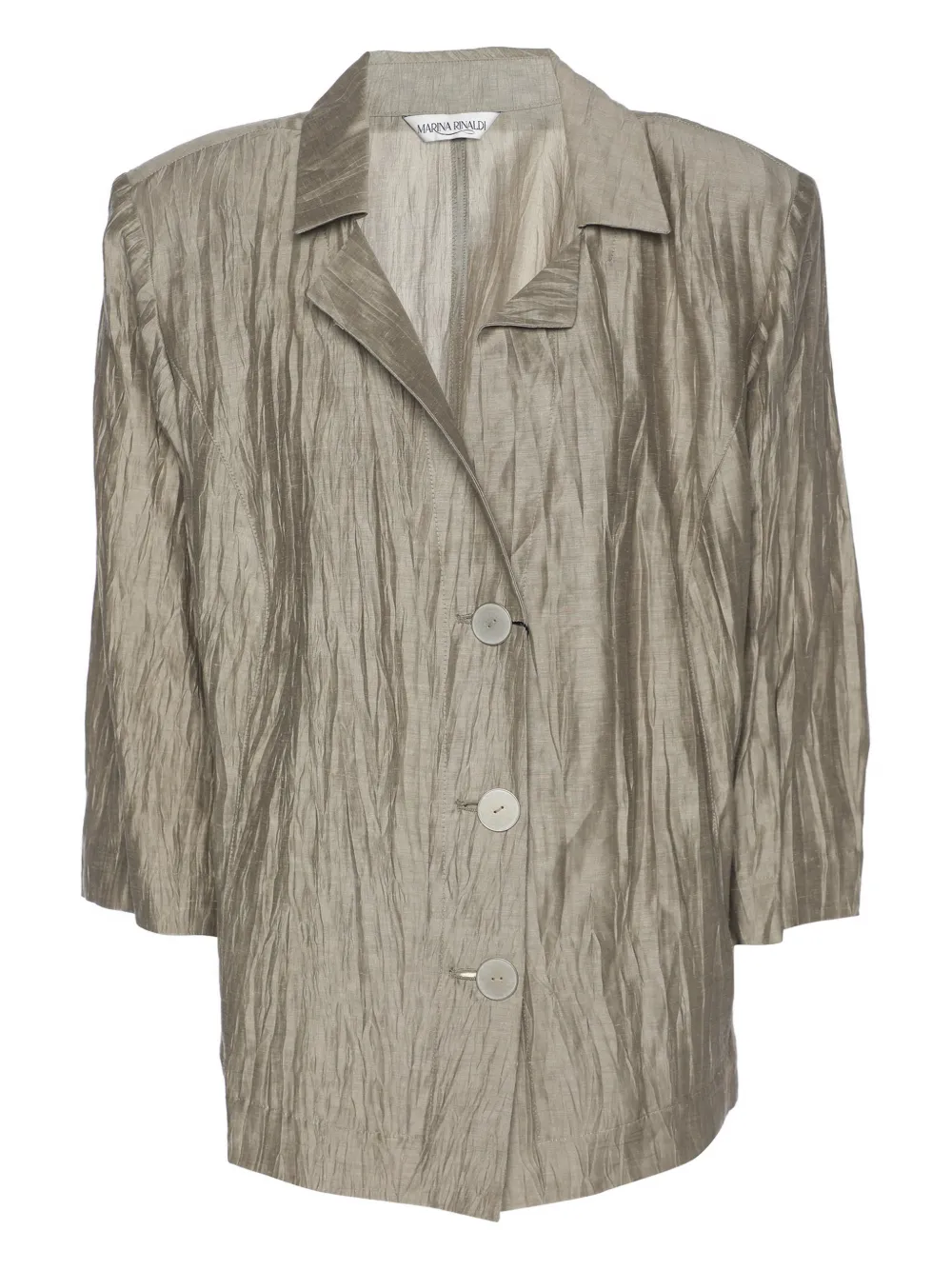 Marina Rinaldi textured buttoned blazer - Toni neutri