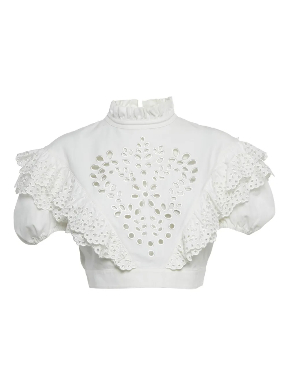 Sportmax cotton ruffled top - Bianco