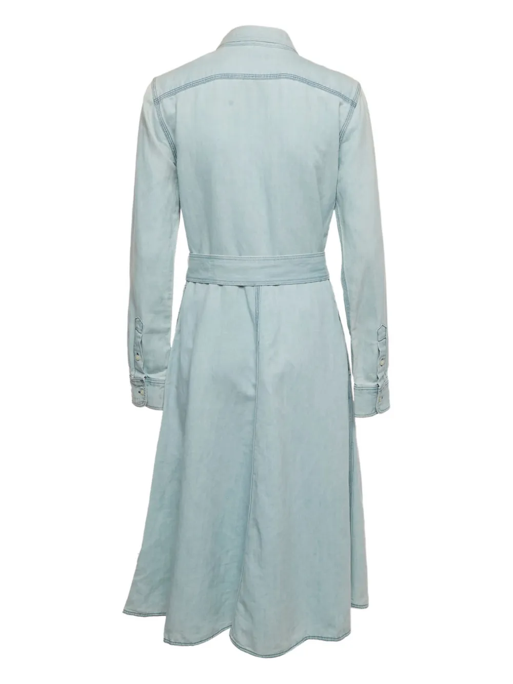 Polo Ralph Lauren Vintage belted button-fastening midi dress - Blauw