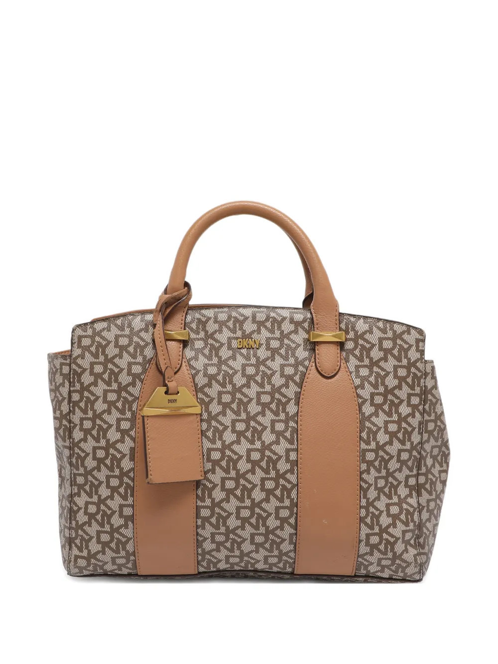 DKNY Vintage coated canvas leather tote bag - Brown