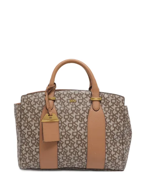 DKNY Vintage coated canvas leather tote bag