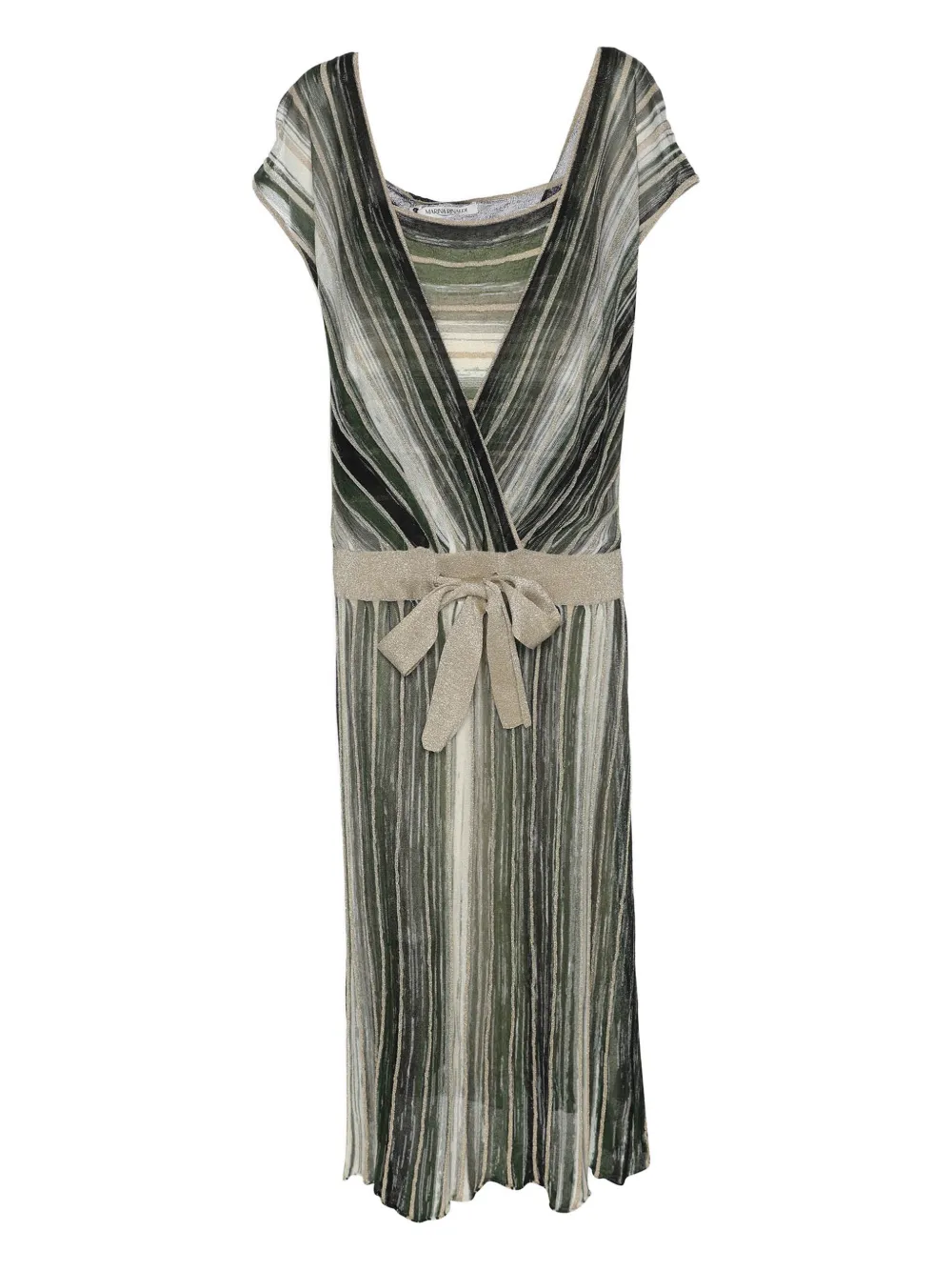 Marina Rinaldi Abito midi a righe - Verde