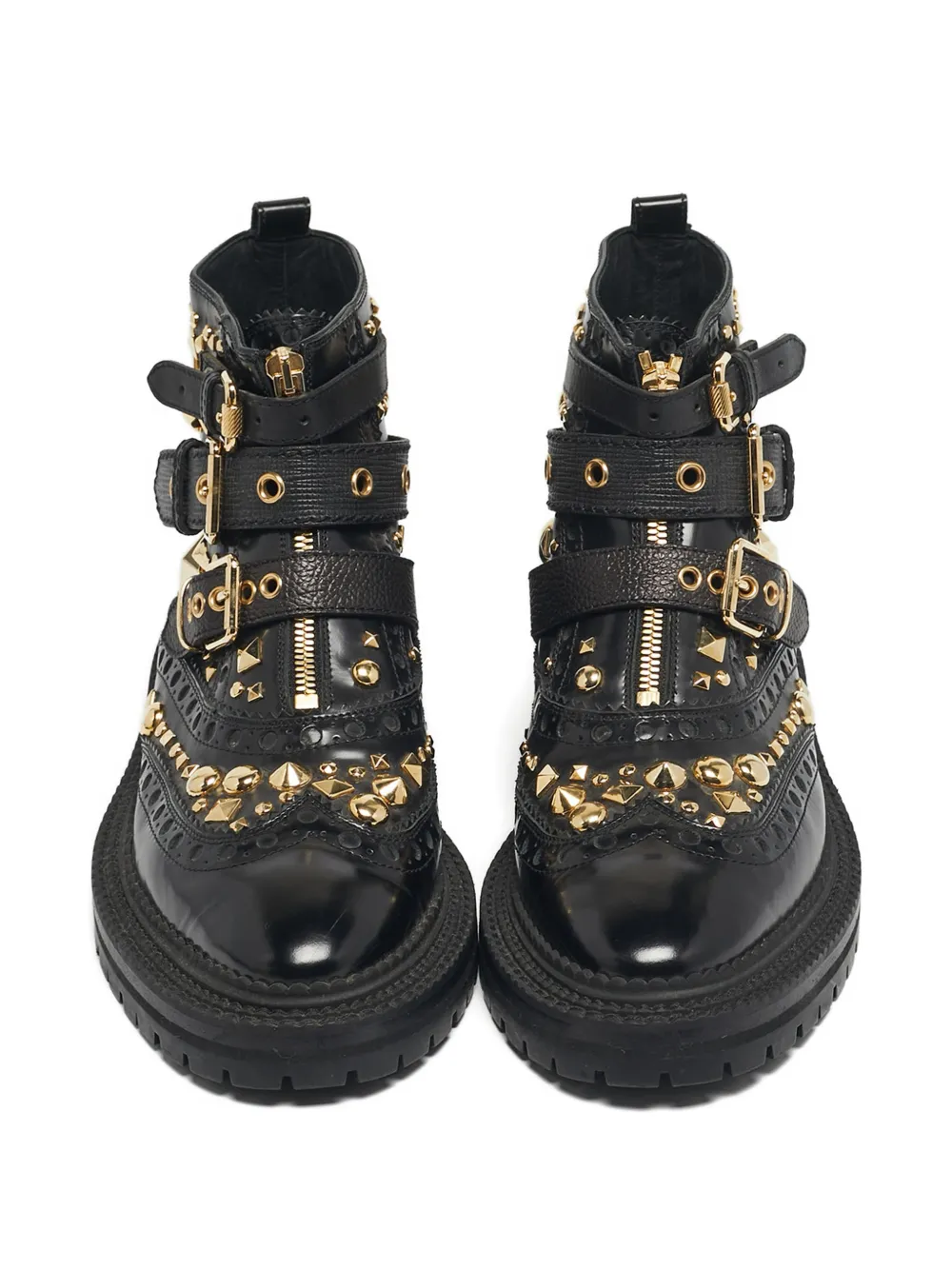 Burberry Pre-Owned Everdon leather buckle boots - Zwart