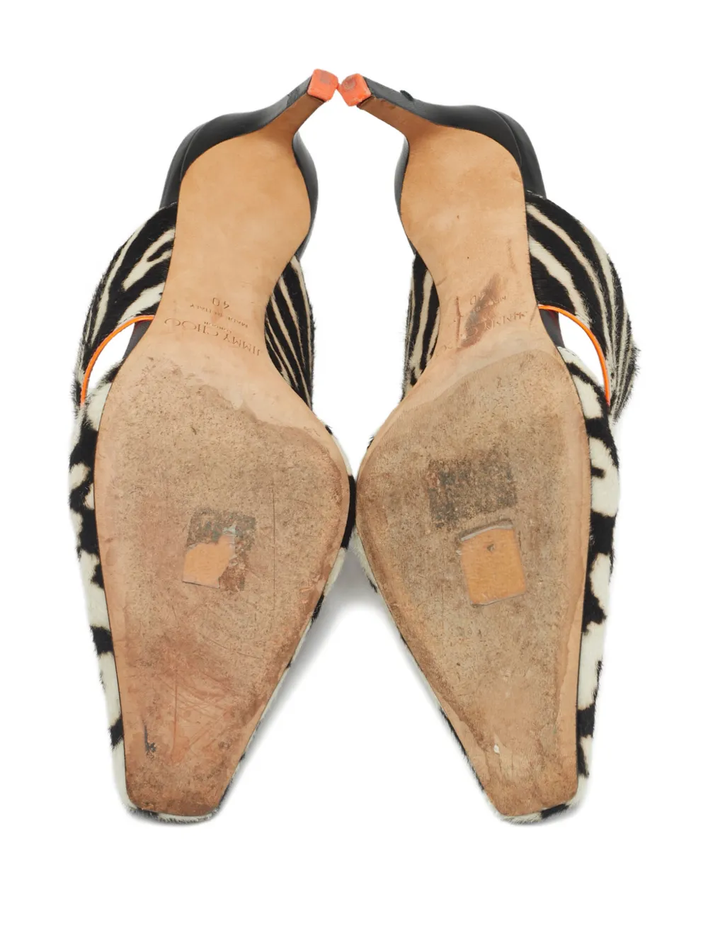 Jimmy Choo Pre-Owned zebra-detailed mules | Image 2