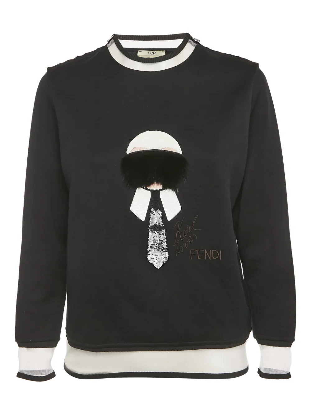 Pre-owned Fendi X Karl Lagerfeld Karl Loves  Sweatshirt In Black