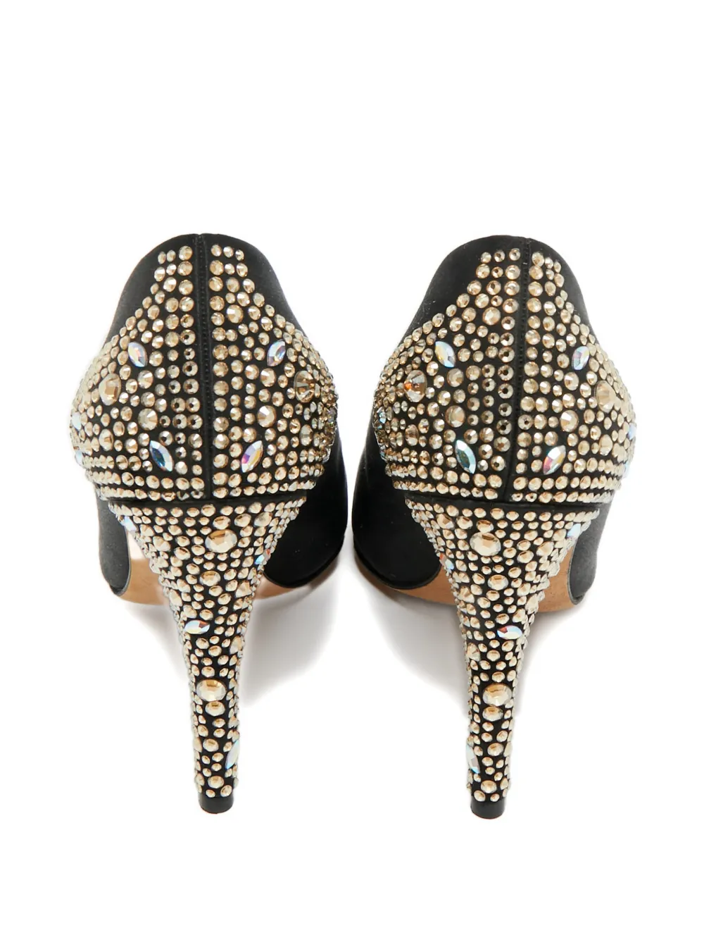 Gina crystal-embellished heeled pumps - Zwart