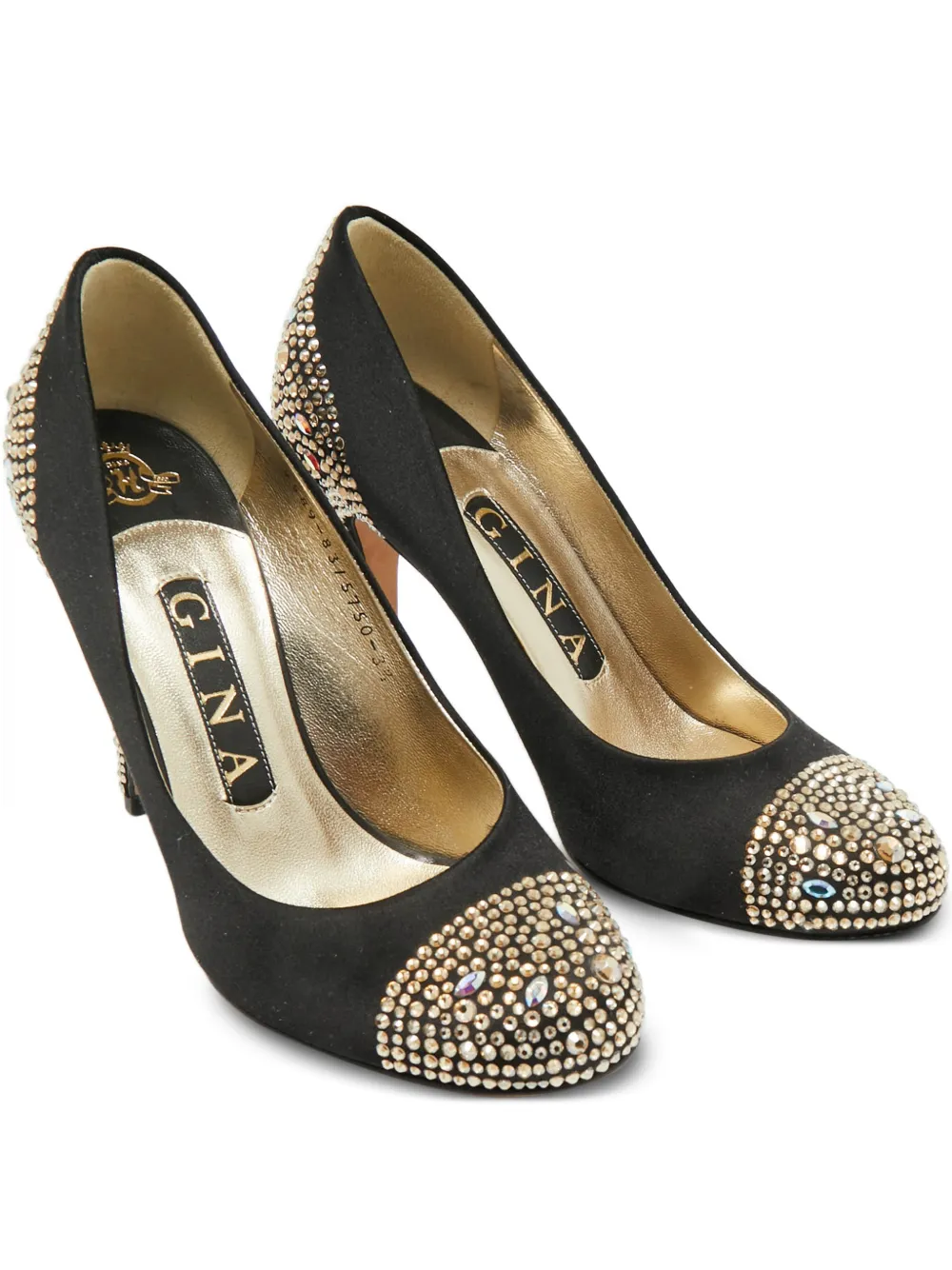 Gina crystal-embellished heeled pumps - Nero