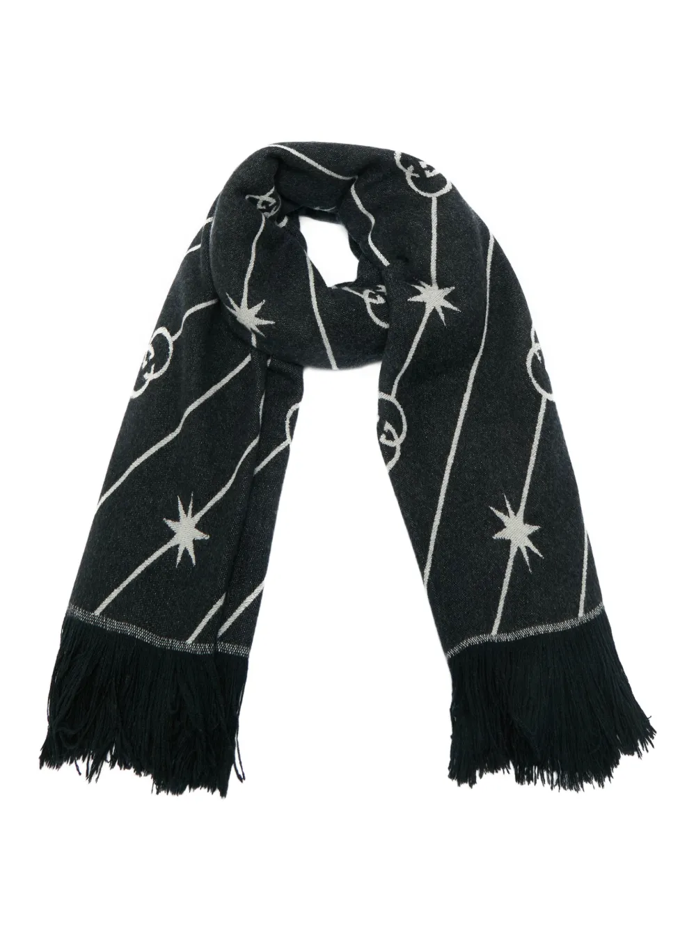 Gucci Pre-Owned Scialle con frange - Nero