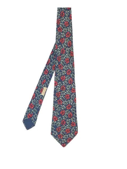 Hermès Pre-Owned silk botanical-pattern tie