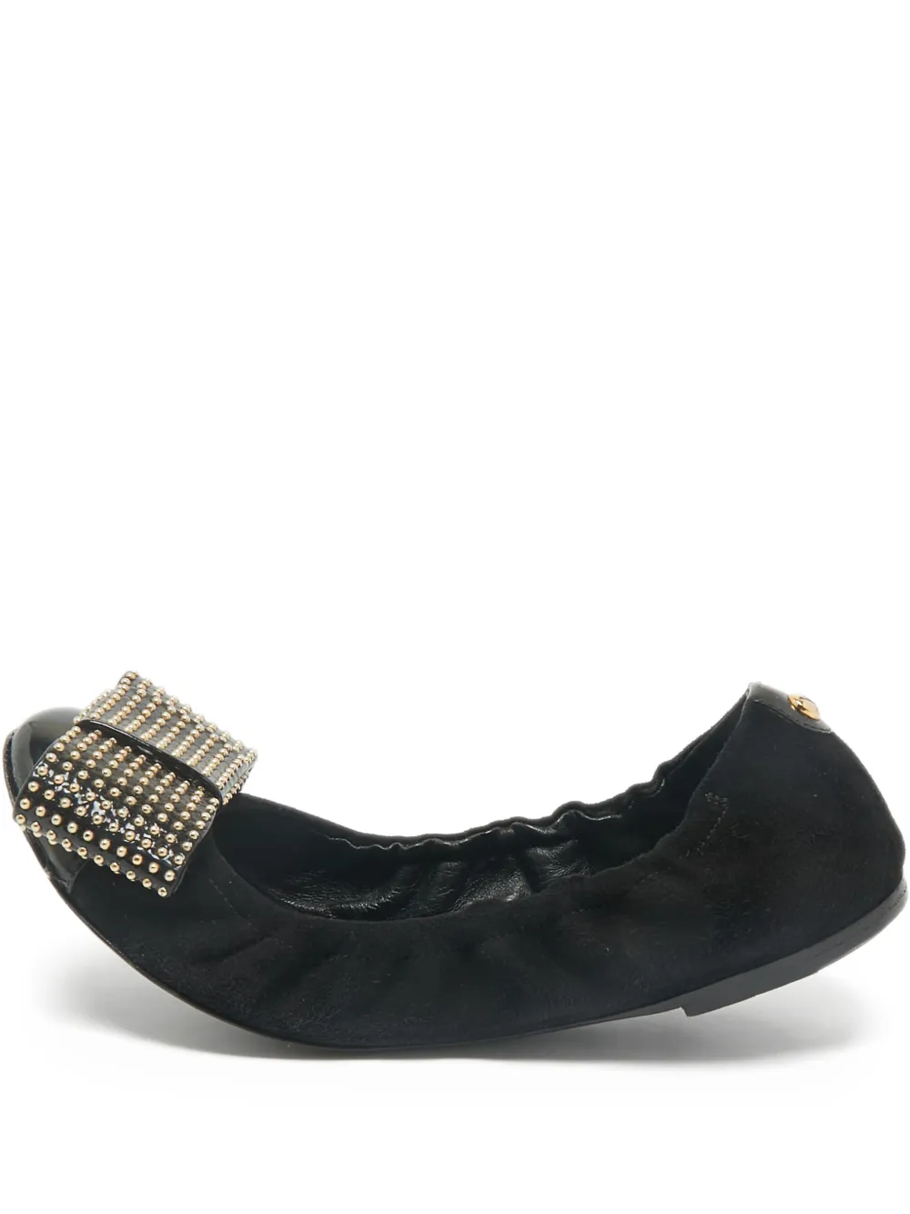 Louis Vuitton Pre-Owned studded-bow ballet flats - Nero