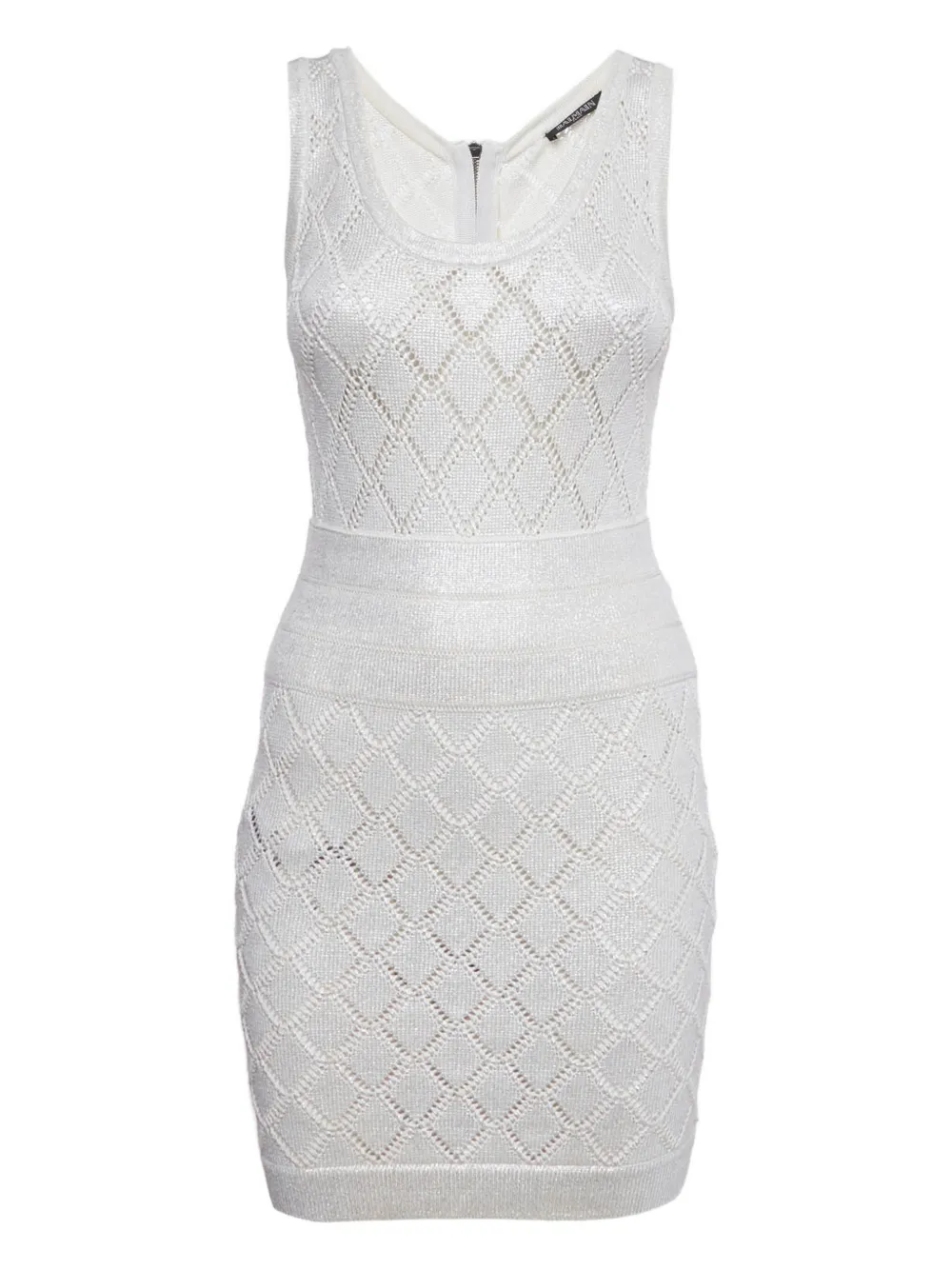 Balmain Pre-Owned knitted sleeveless mini dress - White