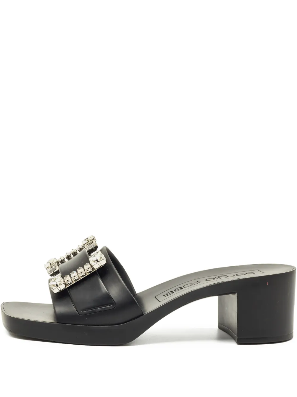 Sergio Rossi Vintage crystal embellished block heel sandals - Schwarz
