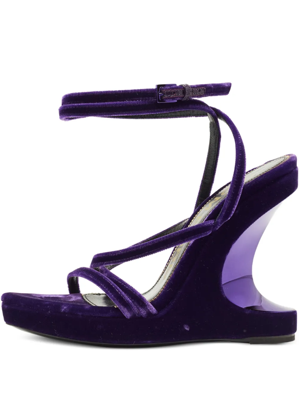 TOM FORD Wavy velvet sandals - Violett