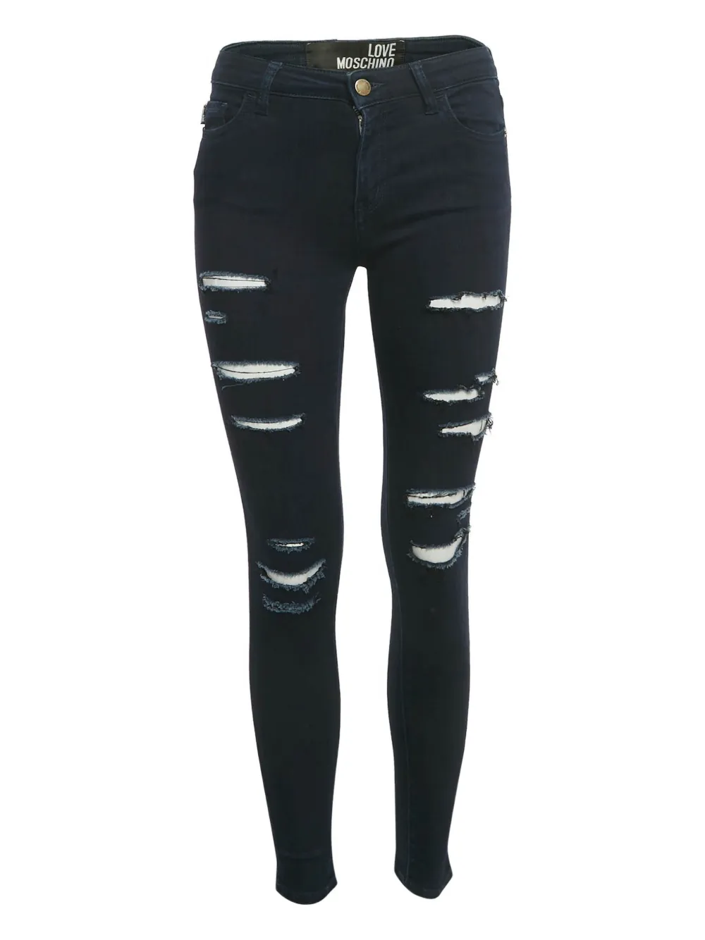 Love Moschino Jeans skinny con effetto vissuto - Blu