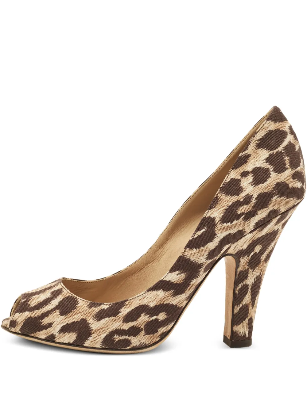 Dolce & Gabbana Pre-Owned peep-toe leopard-print sandals - Toni neutri