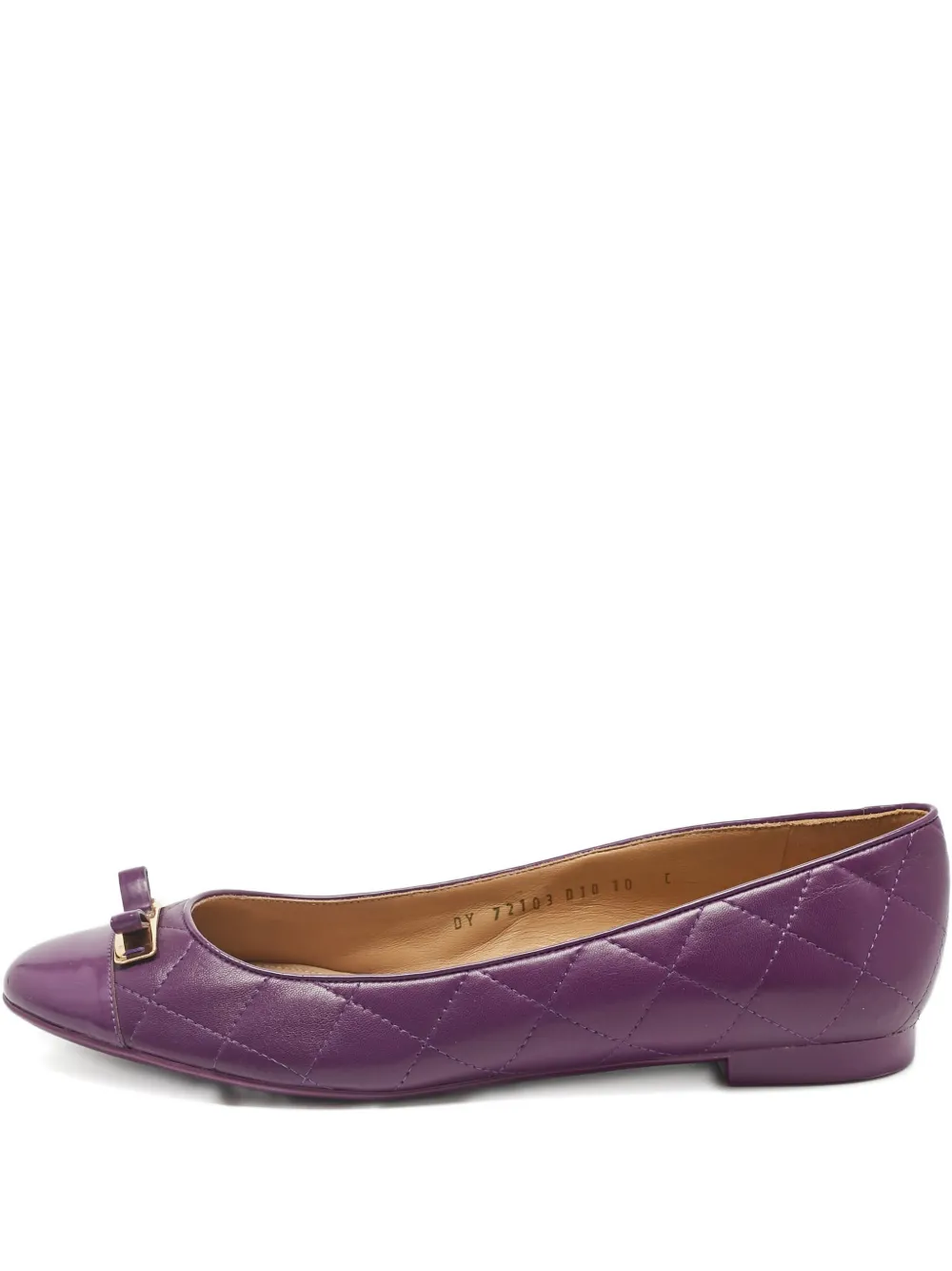 Ferragamo Pre-Owned quilted bow ballet flats - Viola