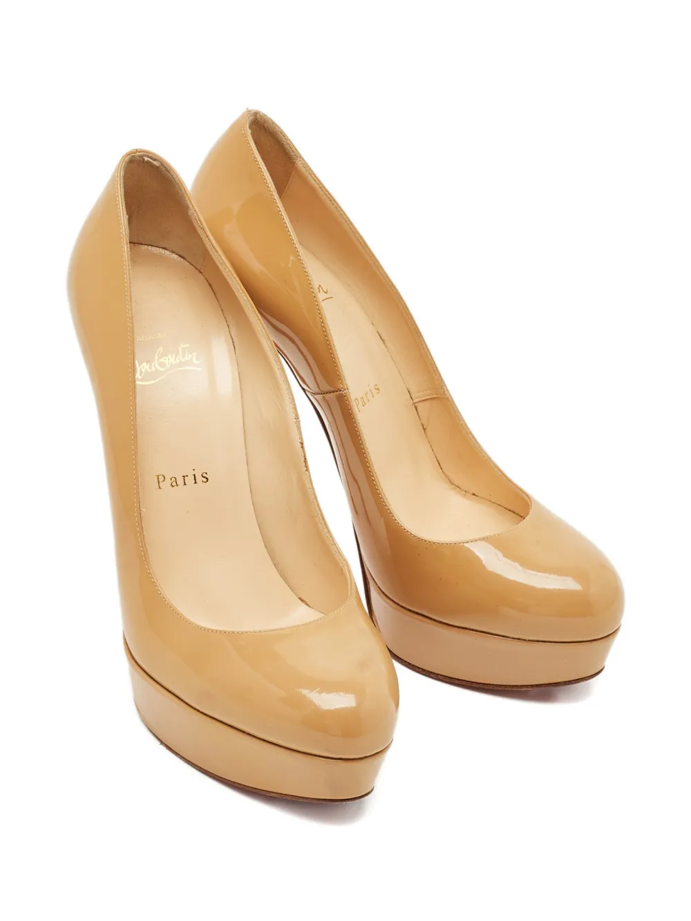 Christian Louboutin Pre-Owned Bianca platform leather heel - Beige