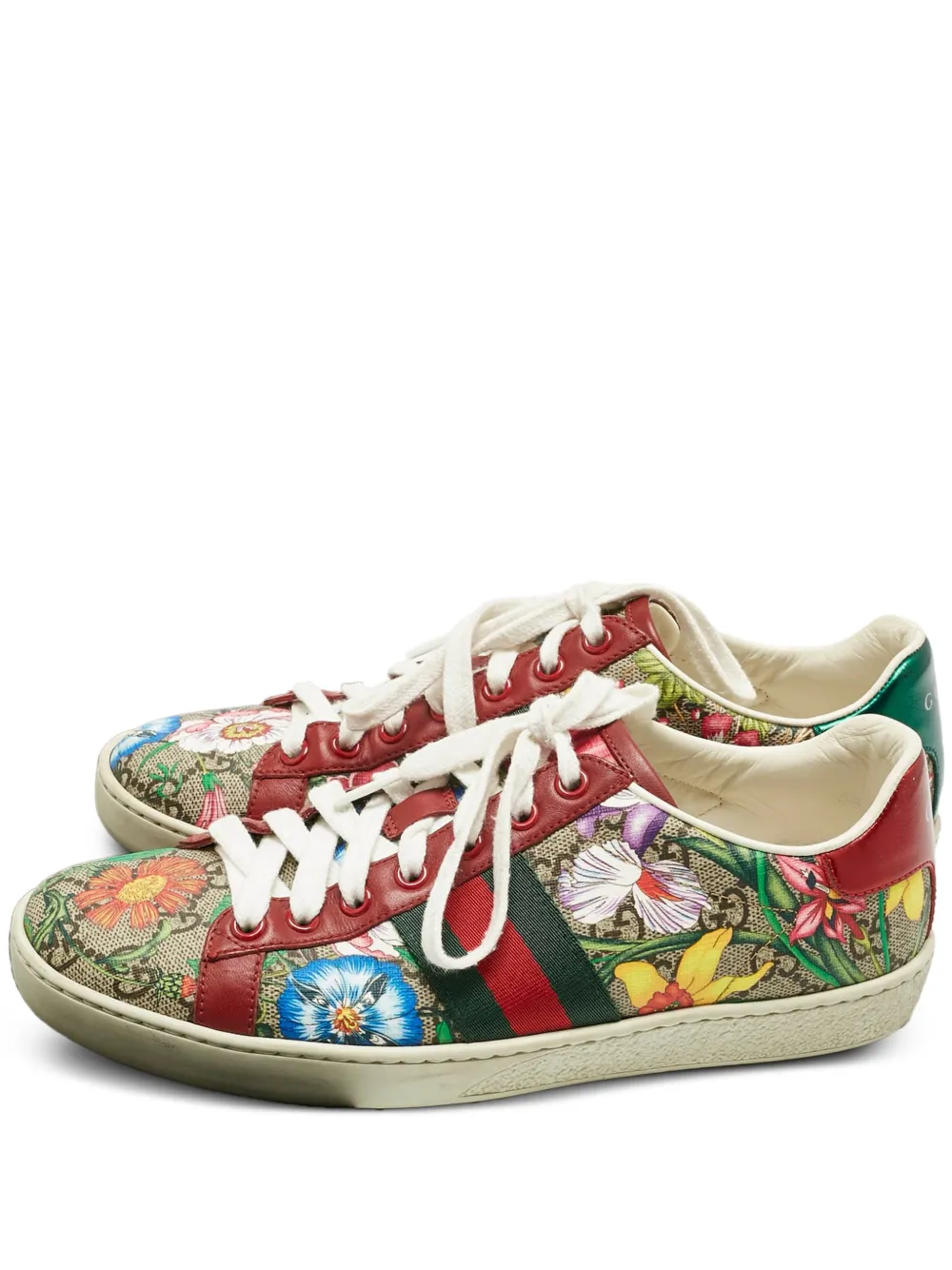 Gucci Pre-Owned canvas floral-print sneakers | marrón | Image 1
