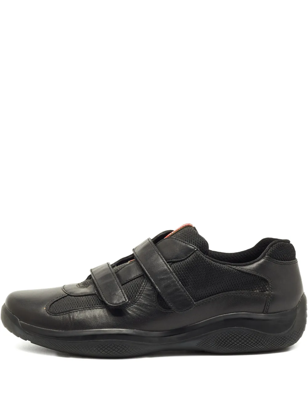 Pre-owned Prada America's Cup Leather Sneakers In Black