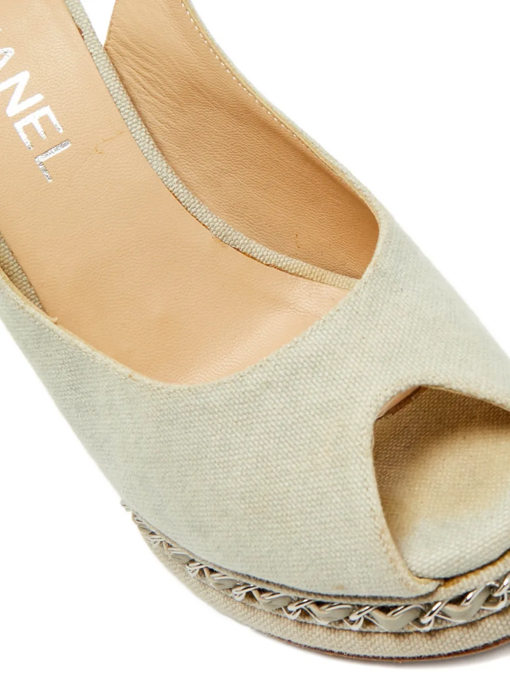 CHANEL Pre-Owned platform slingback sandals - Beige