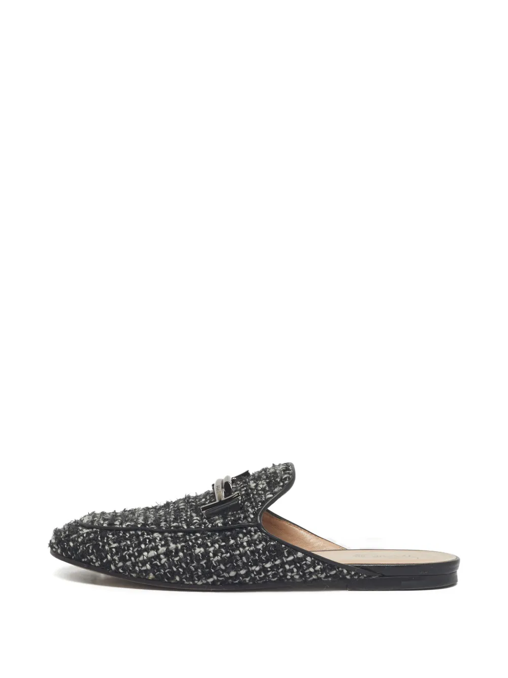 Tod's Double T tweed mules - Nero