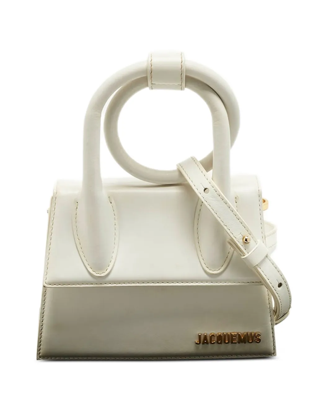 Jacquemus Pre-Owned leather logo tote bag - Bianco