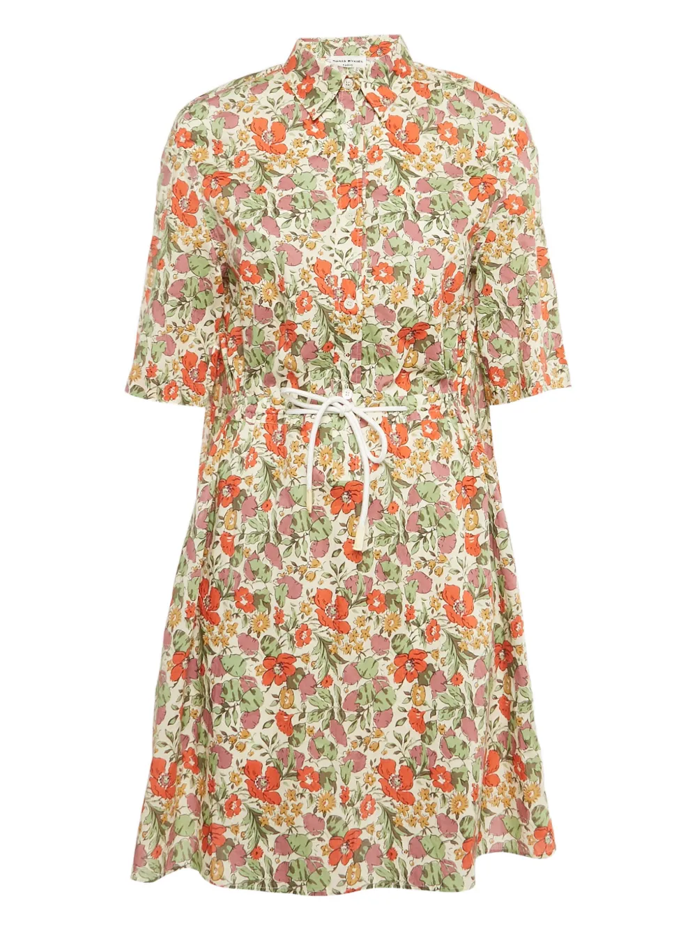 Sonia Rykiel Pre-Owned floral-print mini dress - Neutrals