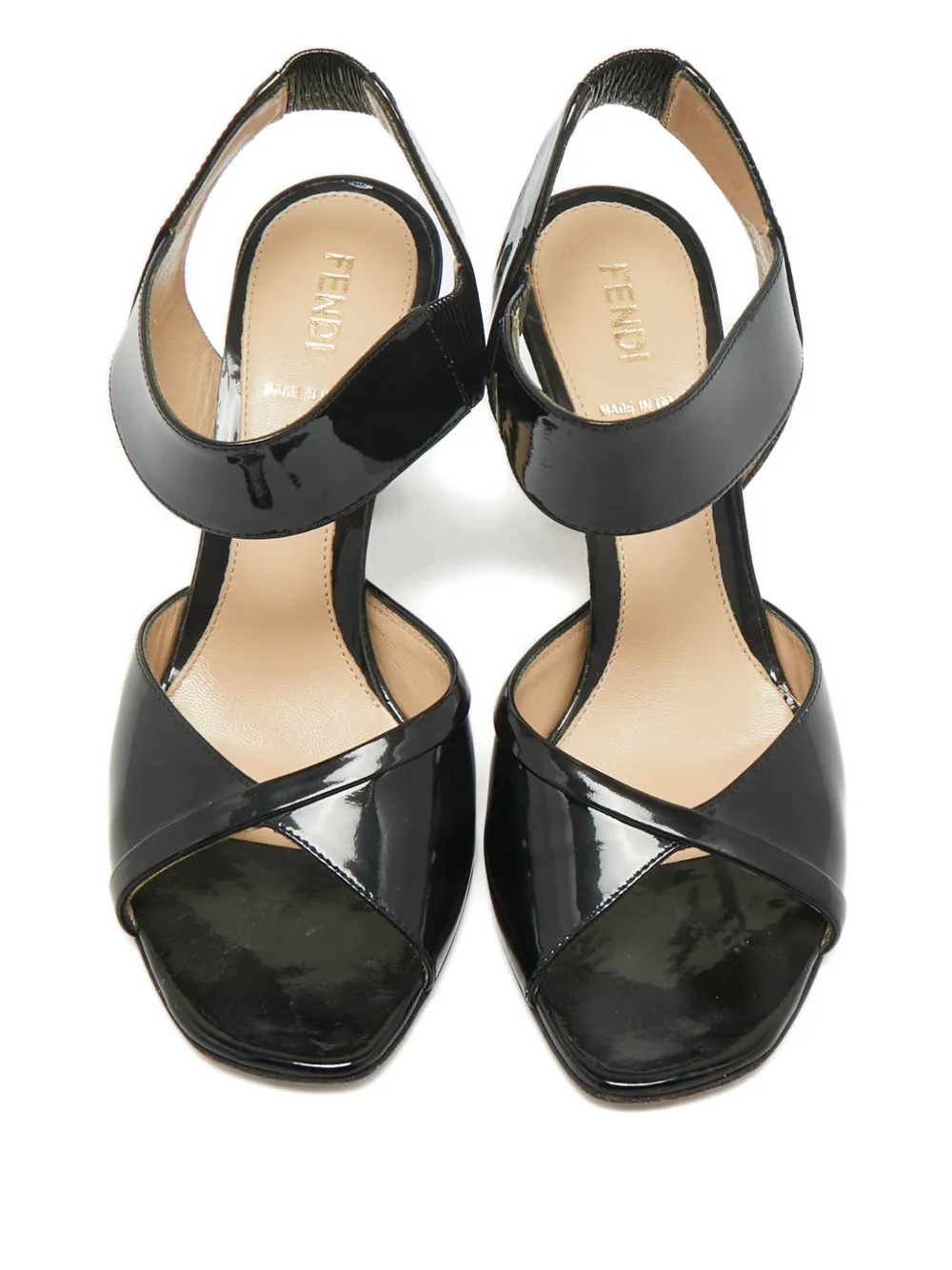 Fendi Pre-Owned patent-leather sandals - Zwart