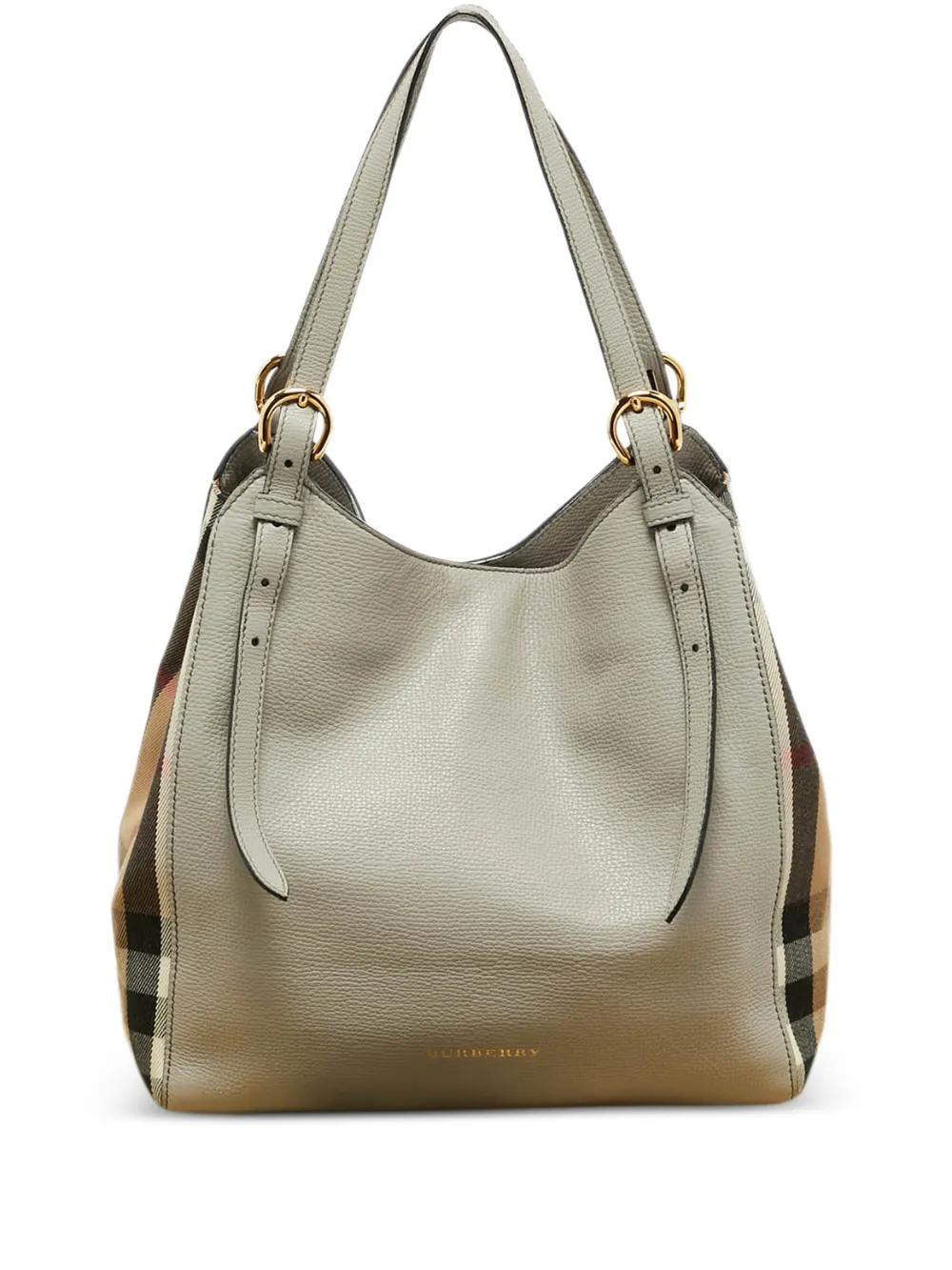 Burberry Pre-Owned canterbury check leather tote - Grigio
