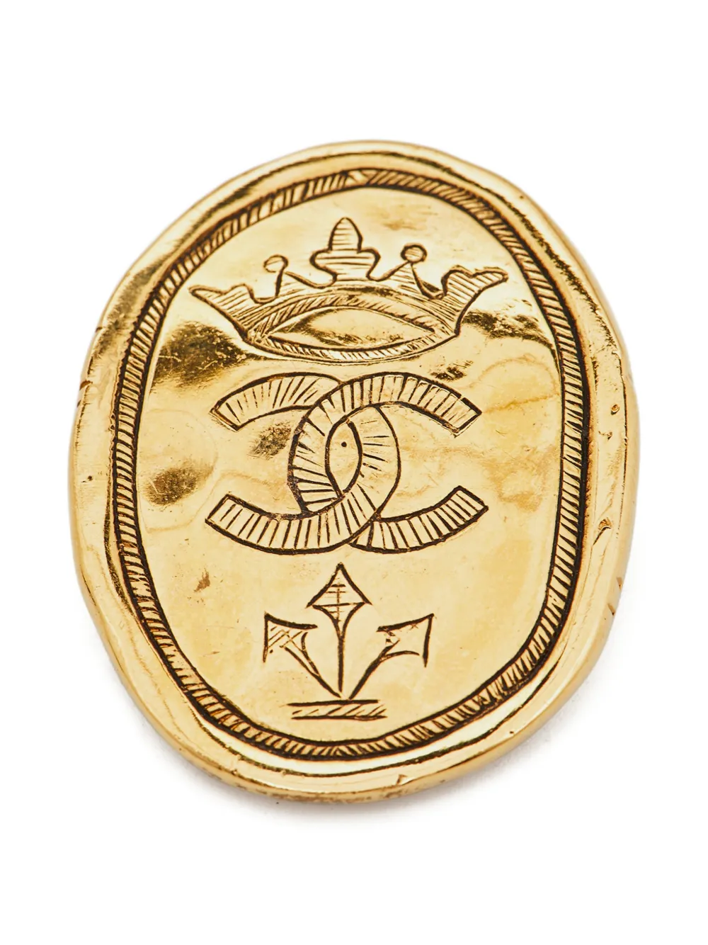 CHANEL Pre-Owned Spilla con logo - Oro