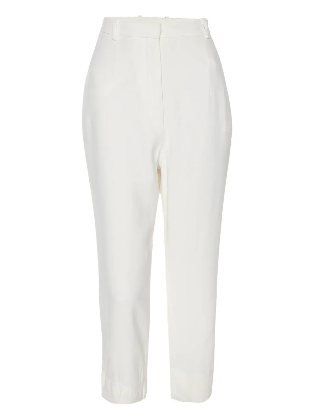 Pre-owned Alexander Mcqueen Crepe Trousers In White