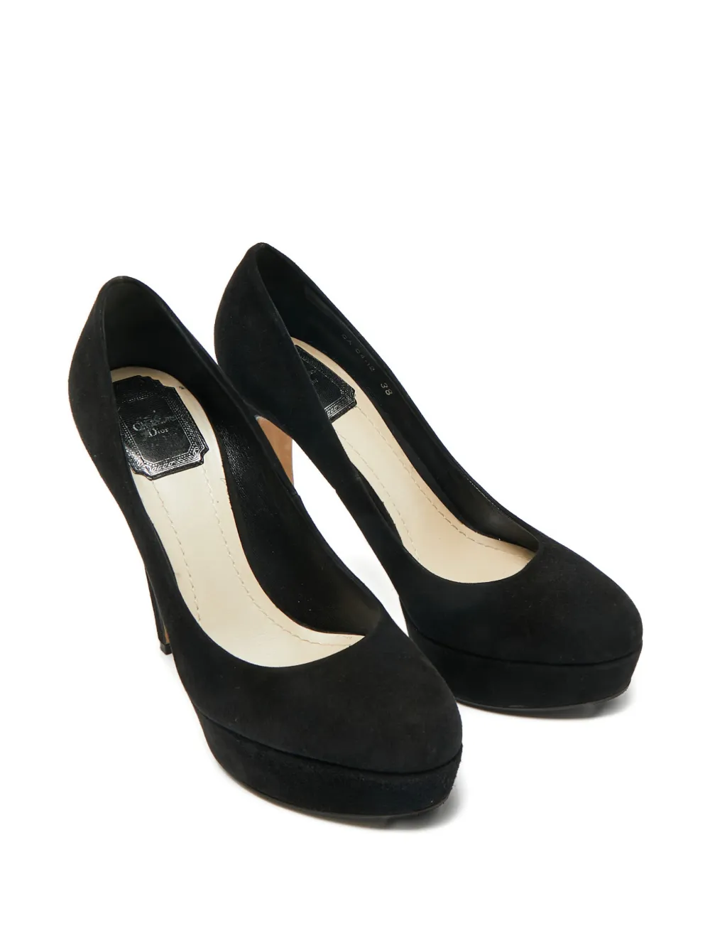 Christian Dior Pre-Owned platform suede court shoe - Zwart