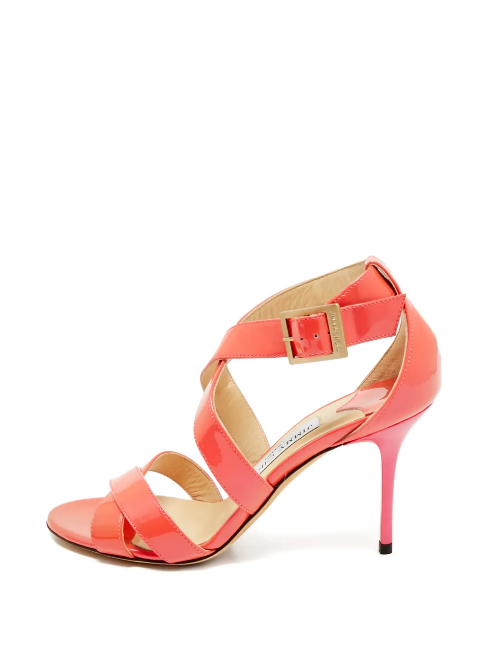 Jimmy Choo Pre-Owned Sandali Lottie in pelle verniciata - Arancione