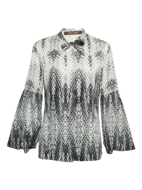 Roberto Cavalli print neck-tie top