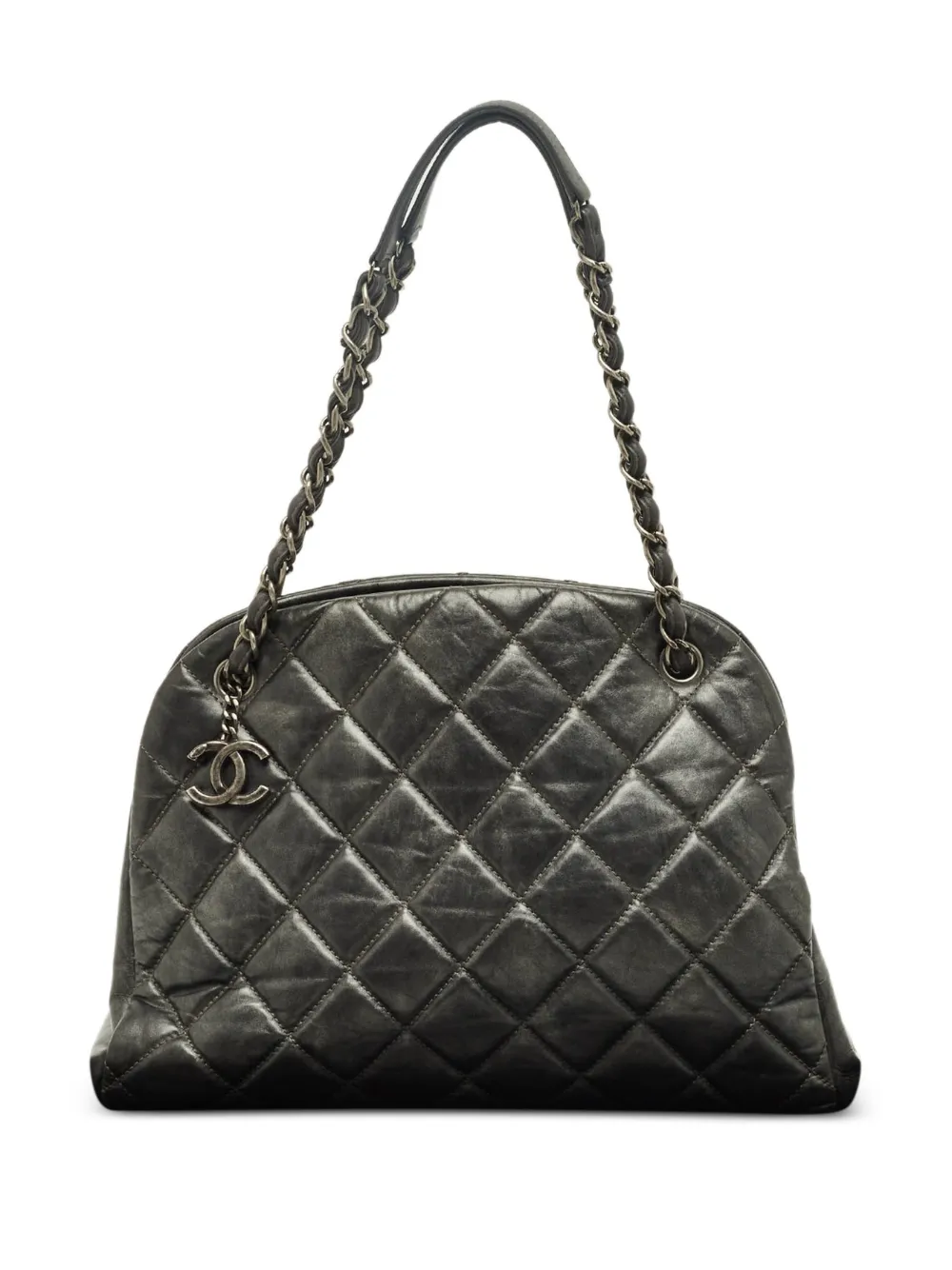 CHANEL Pre-Owned 2012 Just Mademoiselle diamond-quilting shoulder bag - Grey