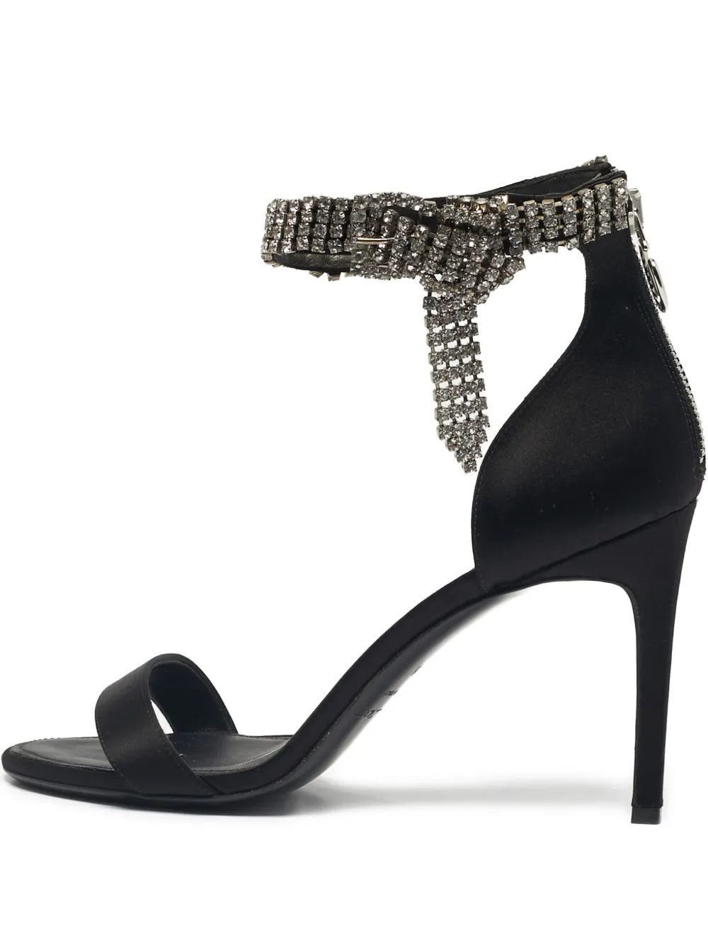 Oscar de la Renta Pre-Owned crystal-embellished ankle-strap sandals - Nero