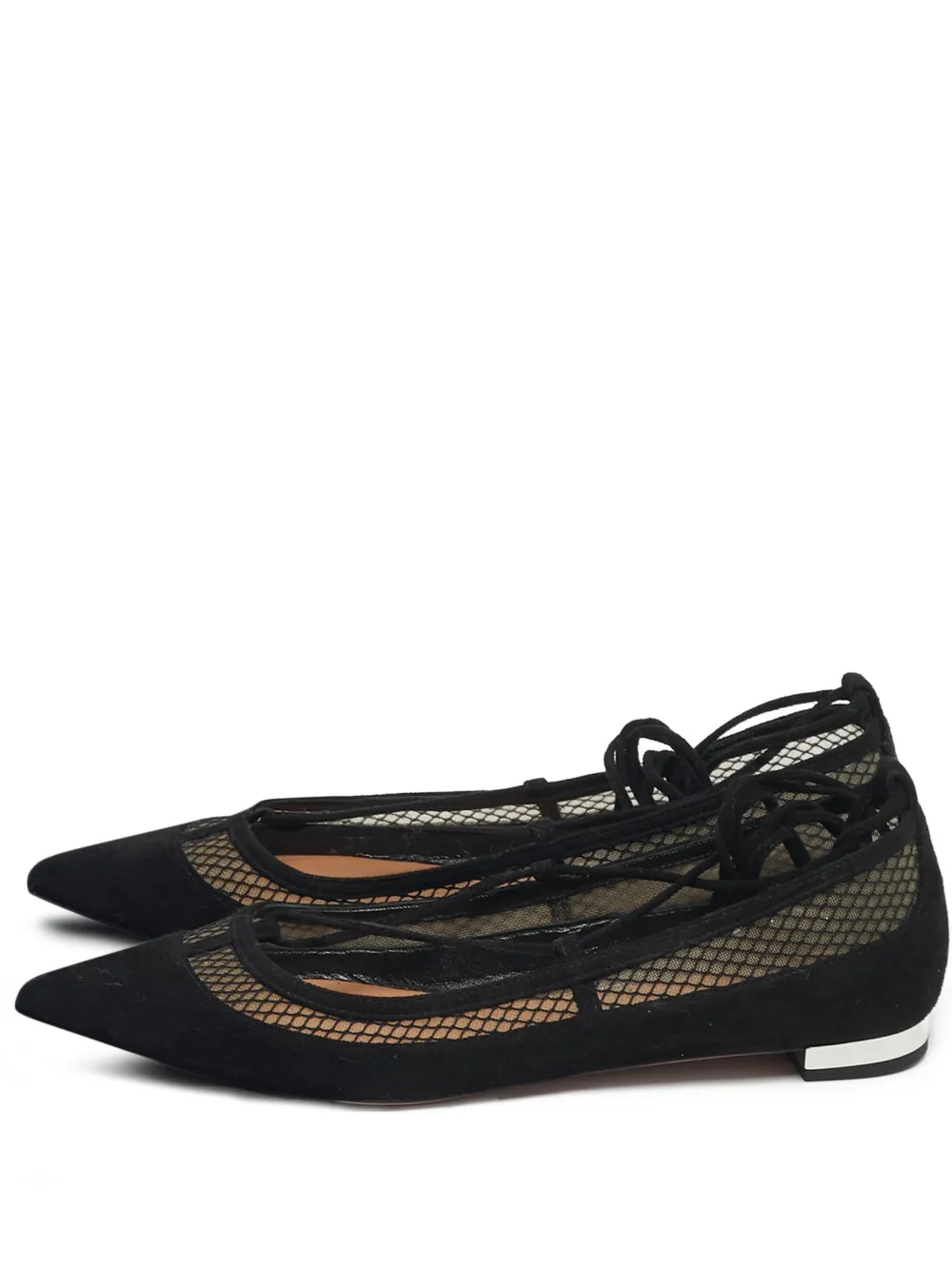 Aquazzura lace-up flat pumps - Nero