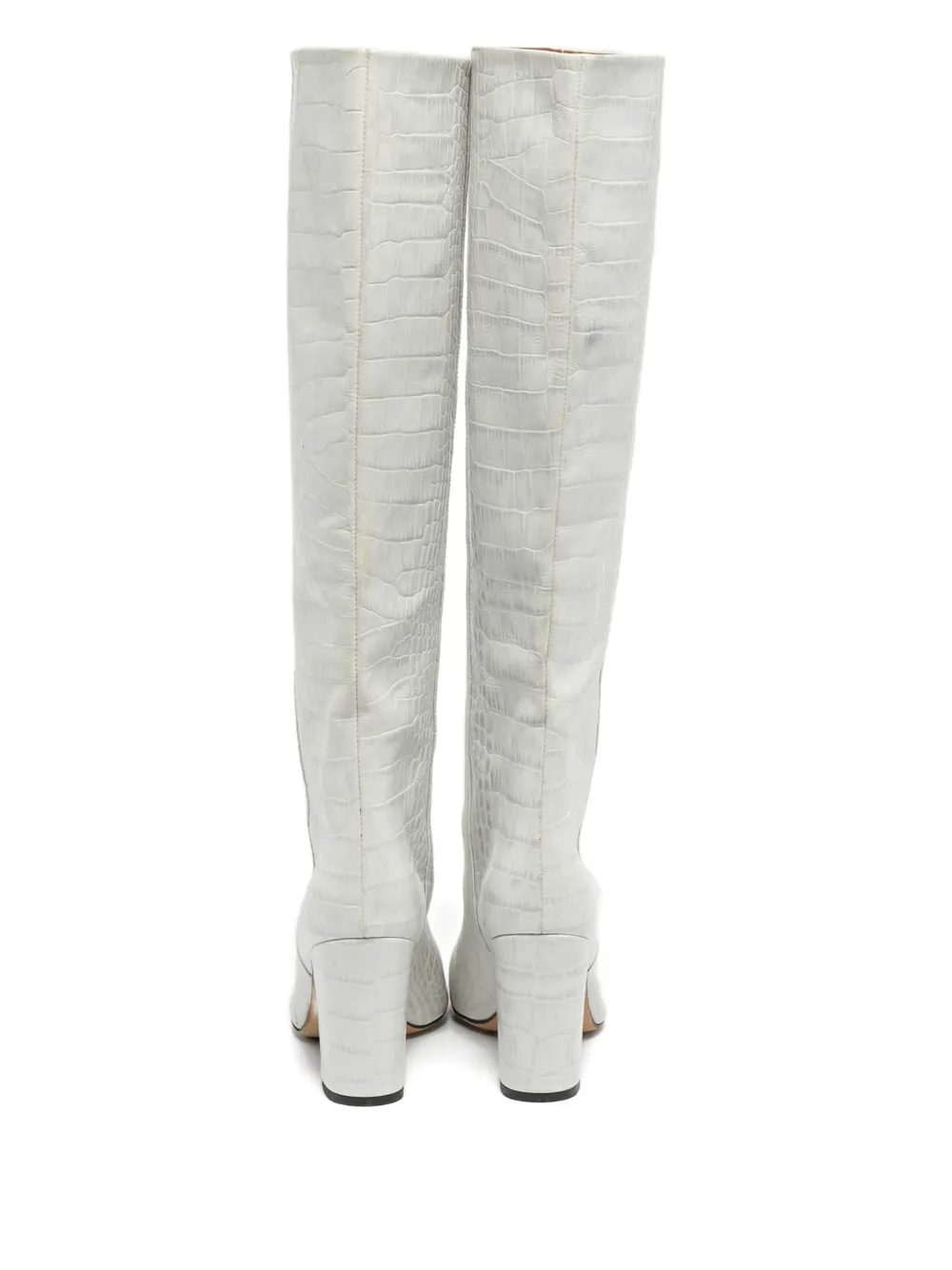 Paris Texas croc-embossed leather boots - Beige