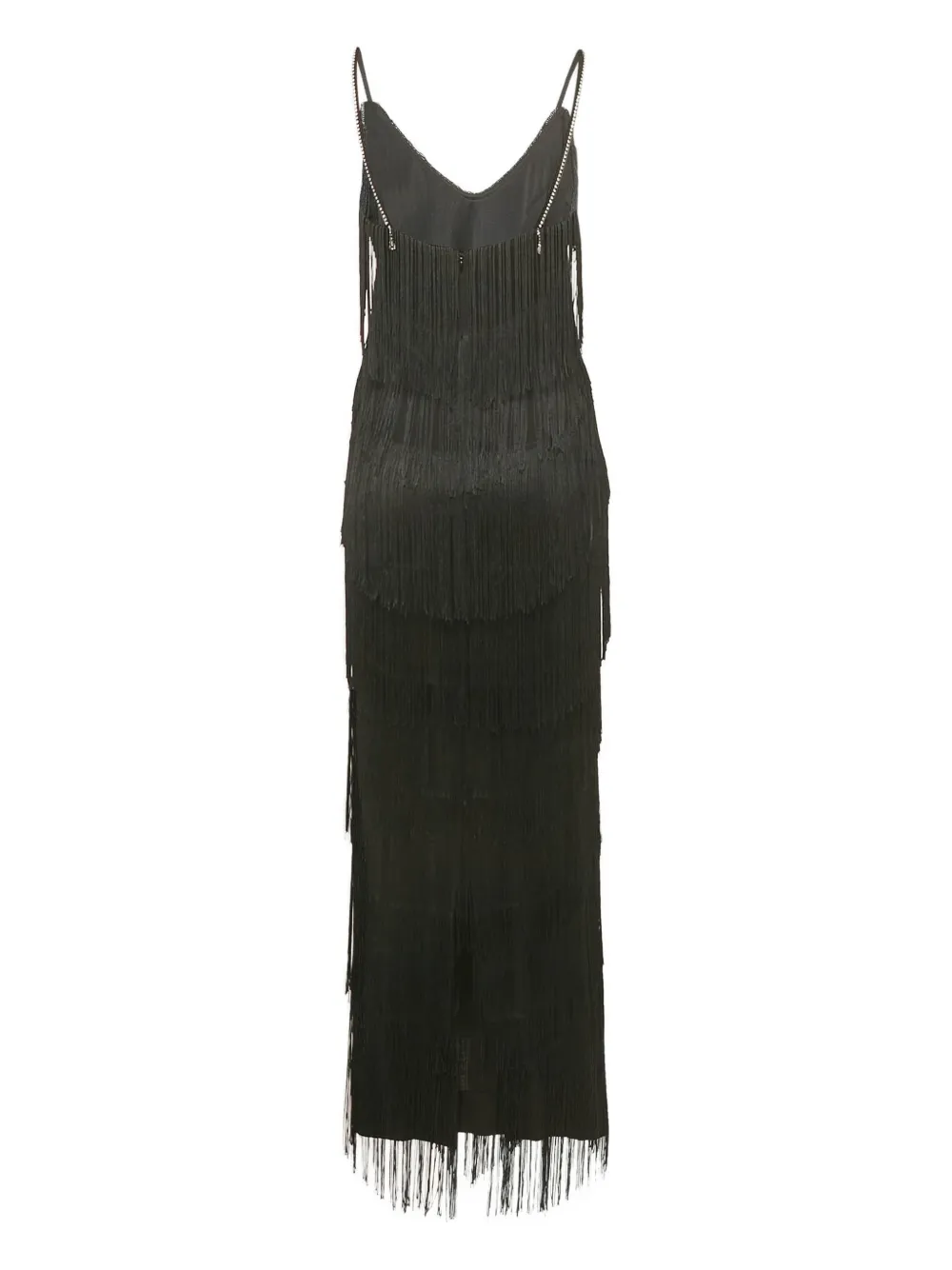 Maison d'angelann gringed sleeveless midi dress - Zwart