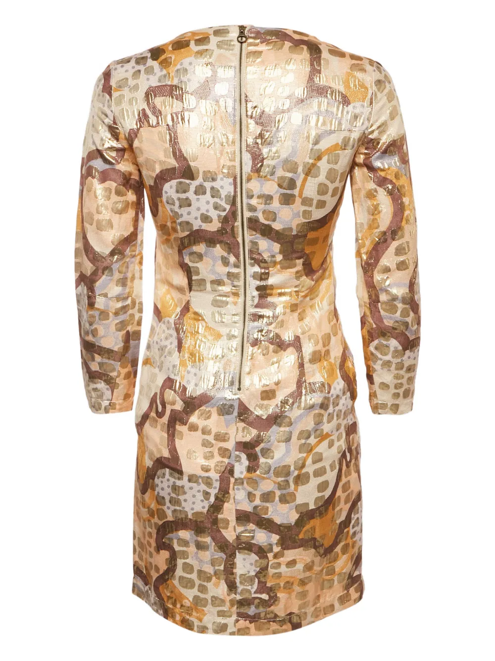 See by Chloé jacquard full-sleeve mini dress - Beige