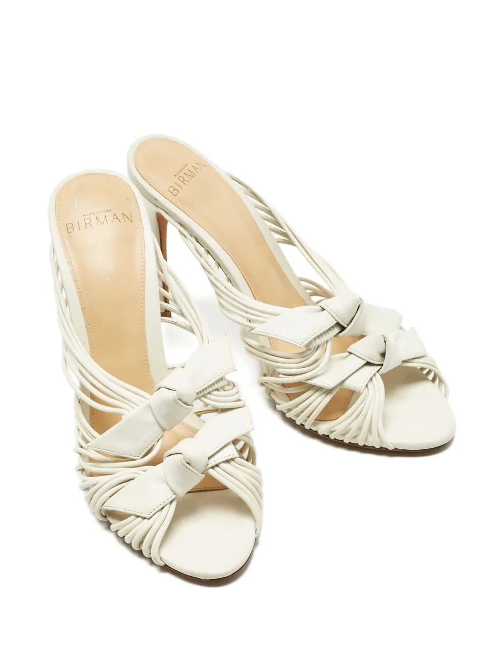 Alexandre Birman Dallas leather strappy bow sandals - Beige