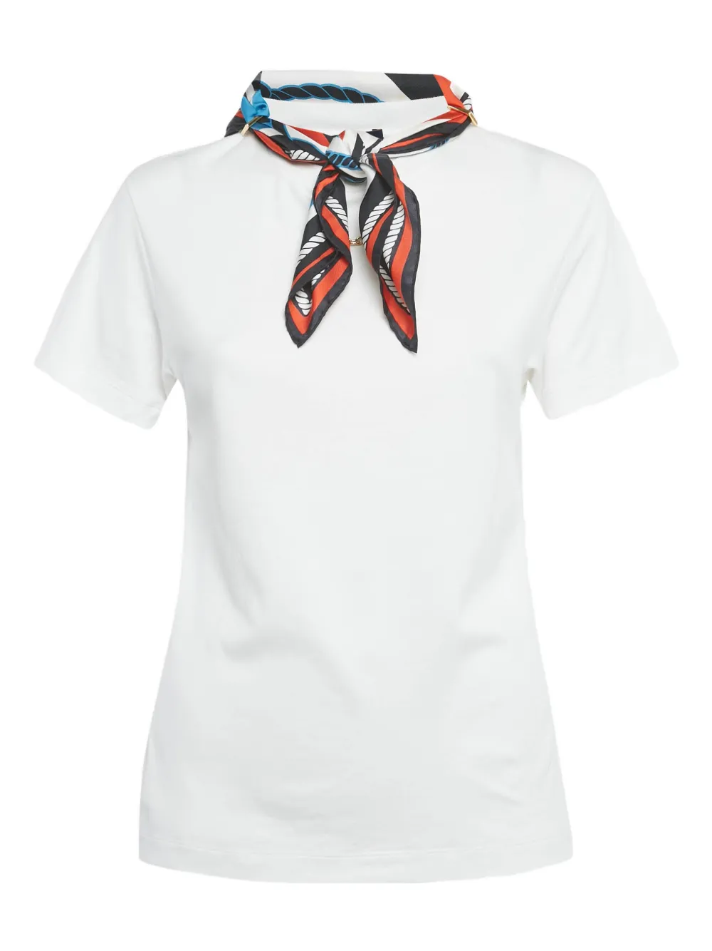 Pre-owned Louis Vuitton Scarf Cotton T-shirt In White