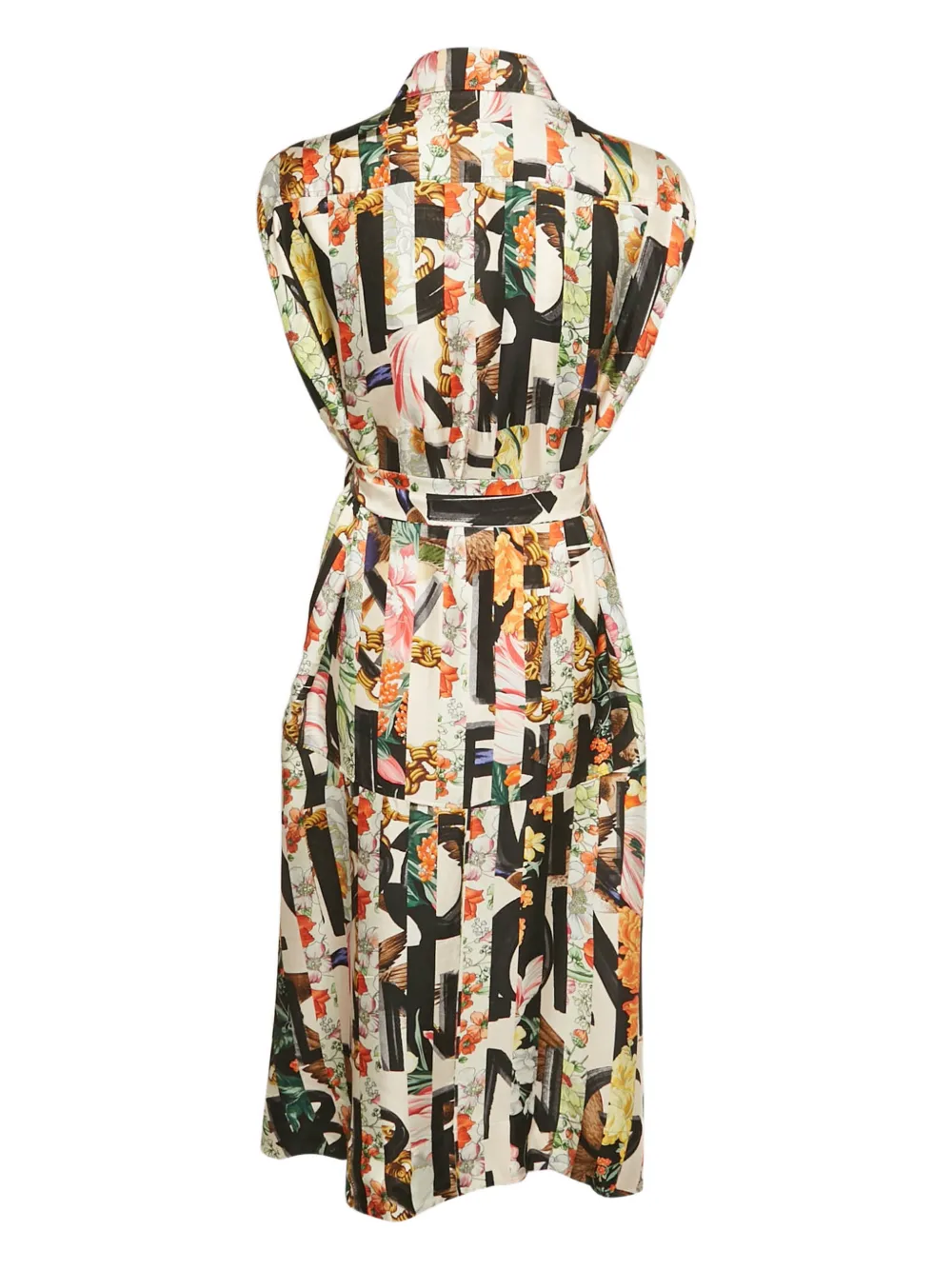 Burberry Pre-Owned silk belted midi dress - Beige