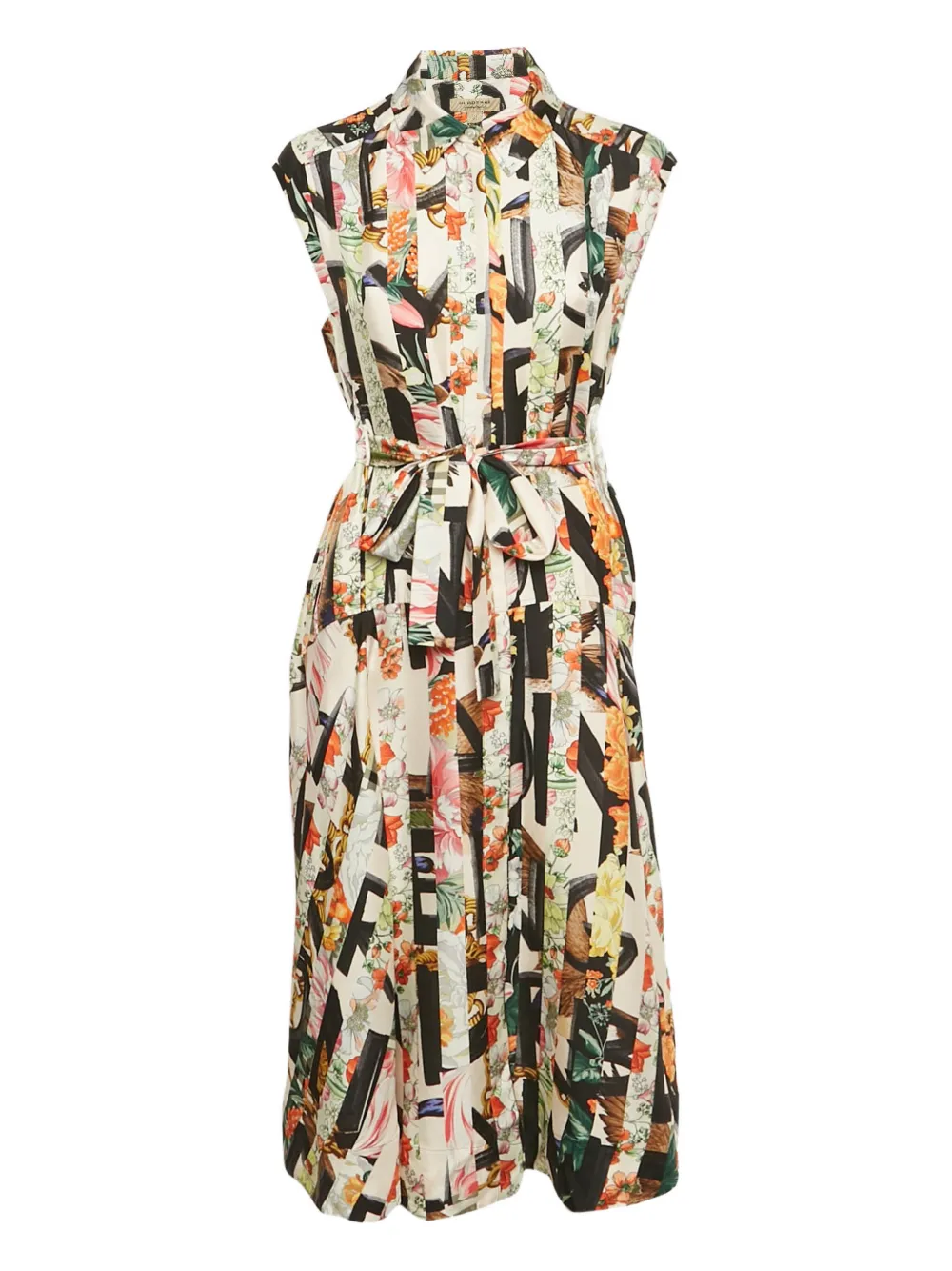 Burberry Pre-Owned silk belted midi dress - Toni neutri