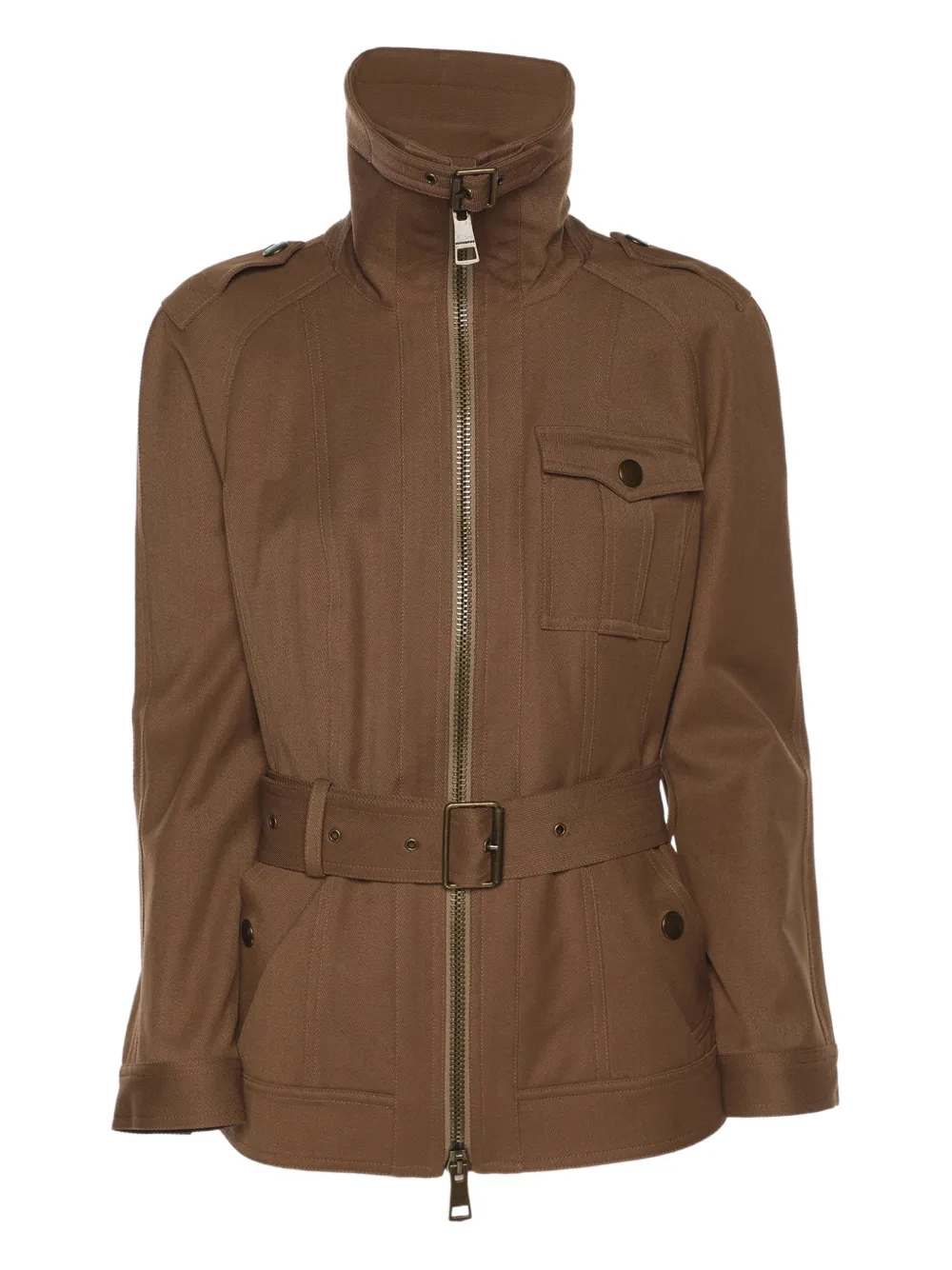 Burberry Pre-Owned belted zip jacket - Marrone